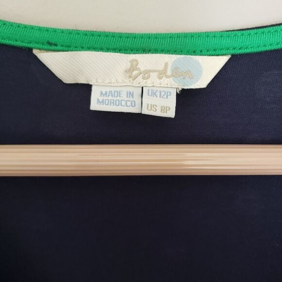 Boden Navy Blue Polka Dot Dress Petite 8 - Picture 3 of 4